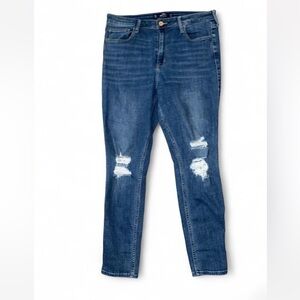 Hollister Dark Blue Ripped Skinny Jeans